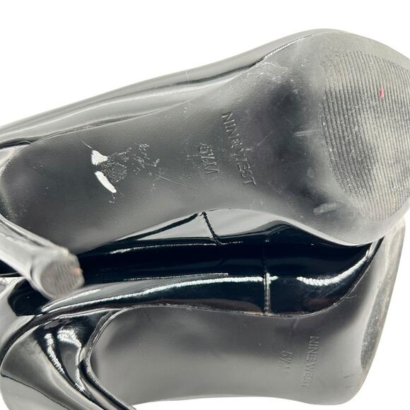 Nine West Women's Black FISHNET Zippered‎ High Heels Ankle Boots Size 5.5M - Picture 13 of 14